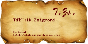 Tóbik Zsigmond névjegykártya
